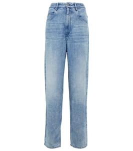 Прямые джинсы Ticosy с высокой талией Marant Etoile, светло-синий