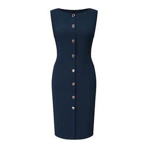 Женское платье-футляр без рукавов с декором на пуговицах и карманами Inspire Chic