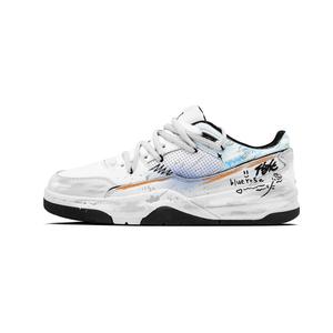 Jordan FLIGHT COURT Arctic Blueberry Abrasion Resistant низкие винтажные баскетбольные кроссовки Unisex White Gray