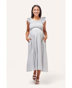 Платье для беременных Harper с присборенной юбкой NOM Maternity, Microstriped