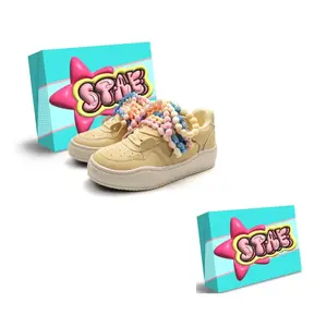 STAE Женские скейтерские кеды низкие светло-голубые с желтым, цвет Yellow