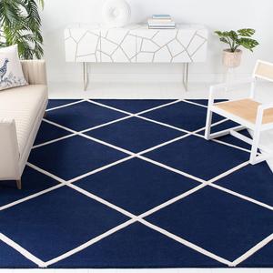 SAFAVIEH Chatham коллекция ковер 267 x 366 см - Dark Blue & Ivory, ручной работы алмазный решетка шерсть, идеально для помещений с высокой проходимостью в гостиной, спальне (CHT720C)