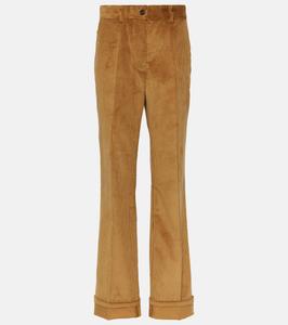 Брюки из хлопкового вельвета с низкой талией Miu Miu, Orzo