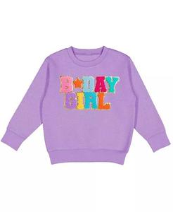 Толстовка с нашивкой на день рождения для маленьких девочек Sweet Wink, фиолетовый