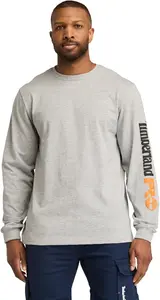 Мужская футболка Timberland PRO с длинным рукавом и логотипом Core, Medium Grey Heather