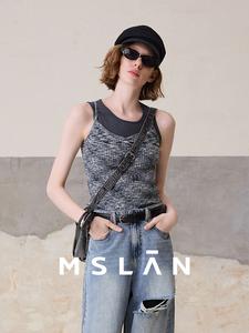 Топ Mslan многослойный, серый