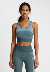 Бюстгальтер Hummel Medium support sports bra, Stargazer/Dark Green