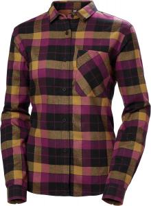 Helly-Hansen W Lokka Flannel LS Shirt - женская фланелевая рубашка с длинным рукавом, мягкая и прочная, идеальна для активного отдыха и повседневной носки Helly Hansen, 691 Dark Magenta Box Stripe Plaid