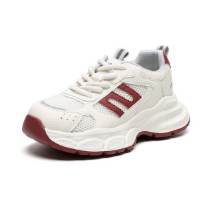 Низкие массивные кроссовки женские HUANAI, Beige Red