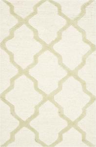 Ковер SAFAVIEH, 77 x 122 см, Cambridge Collection, Ivory & Light Green, ручной работы, шерстяной, узор Trellis, для помещений с высокой проходимостью: прихожая, гостиная, спальня (CAM121N)