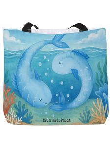 Mr. & Mrs. Panda Пляжная сумка с изображением знака зодиака Рыбы, без застежки... белого цвета