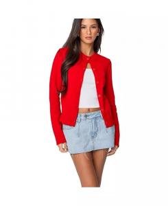 Женский кардиган на пуговицах Hollie Edikted, красный