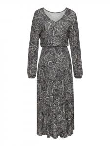 Платье макси с принтом черного, кремового и серого цветов LASCANA