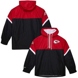 Мужская красная/черная ветровка anorak half-zip kansas city chiefs tie breaker vintage logo Mitchell & Ness
