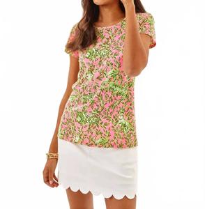 Топ Etta с круглым вырезом в розовом оттенке Rousseau Lilly Pulitzer