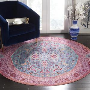 SAFAVIEH, 183 x 183 см, Круглый ковер Turquoise / Fuchsia SUT401B Boho Medallion