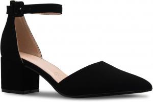 Женские классические туфли Olivia K с закрытым носком, ремешком на щиколотке и невысоким каблуком - очаровательный низкий устойчивый каблук, Black Nubuck