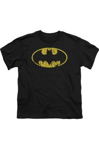 Футболка с классическим логотипом Batman в винтажном стиле для детей Gildan, черный