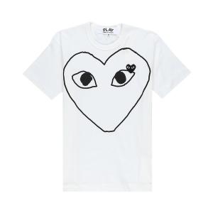 Футболка Comme des Garçons PLAY Outline Heart Logo, цвет Белый