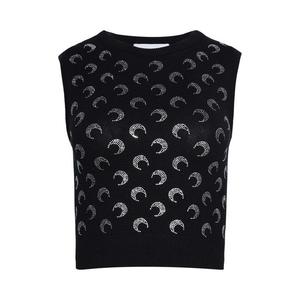 Утепленный жилет Marine Serre Moon Strass Knit Vest, Black