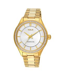 Женские часы Tender Shine из золотой IP-стали с фианитами Tous, золотой