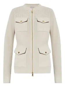 Кардиган с ребристыми карманами MONCLER, нейтральный