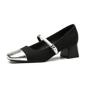 TATAYA Женские туфли Мэри Джейн на массивном каблуке черные, цвет Black