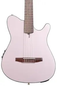 Акустико-электрогитара Ibanez FRH10N Thinline с нейлоновыми струнами - металлик розовое золото, матовая