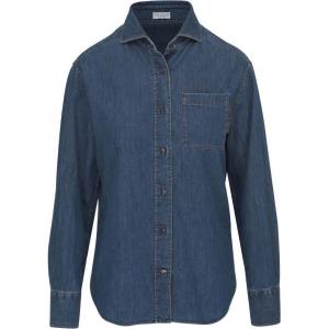 Brunello Cucinelli Джинсовая рубашка с вышивкой бисером Monili