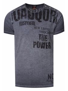 Футболка с выцветшей отделкой и двойной планкой на пуговицах антрацитового цвета Rusty Neal