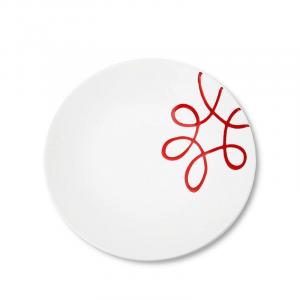 Чистая красная тарелка для супа, чашка d: 20 см / высота: 4,4 см Gmundner Keramik, бело-красный