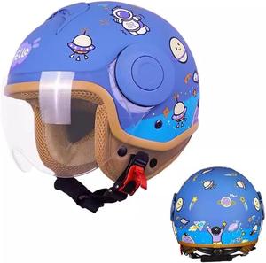 Шлем детский мотоциклетный Koliyn Vespa Half, синий