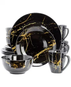 Набор столовых приборов Bolt 16 предметов, сервиз на 4 персоны Elama, black