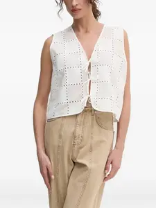 Топ с завязками спереди и люверсами IVY OAK, белый