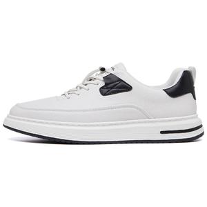 Низкие кожаные скейтерские кроссовки мужские VICKI BROWN, белый черный