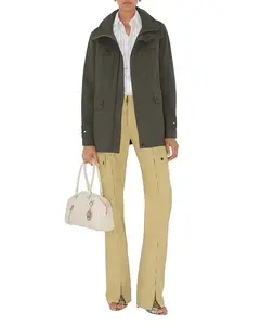 Эластичная шерстяная полевая куртка Burberry, зеленый