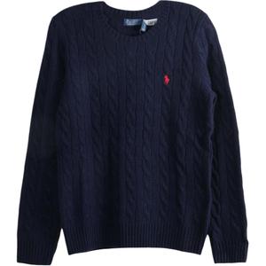 Джемпер с вышитым логотипом, вязка кос Polo Ralph Lauren, синий