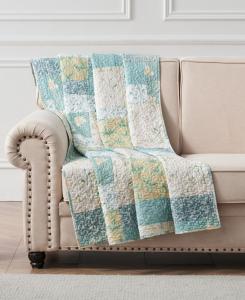 Хлопковый двусторонний стеганый плед, 50 x 60 дюймов Greenland Home Fashions, Mist Evangeline