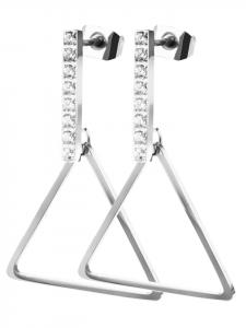 Adeliás Женские серьги из нержавеющей стали со стразами, серебро