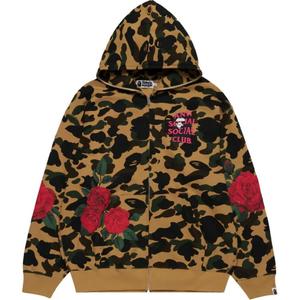 Бейп х антисошиал сошиал клаб худи на молнии A BATHING APE, желтый