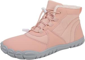 Женские большие зимние походные сапоги для улицы - подкладка из хлопка с «пальцами», водоотталкивающие, с противоскользящей подошвой для зимней повседневной носки Clolinde, Pink