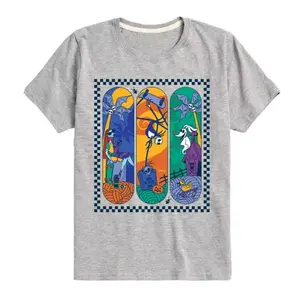 Футболка с рисунком скейтборда «Кошмар перед Рождеством» для мальчиков 8-20 лет Disney, серый