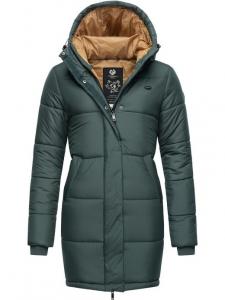 Стеганое пальто — возрождение длинного ремейка Ragwear, зеленый