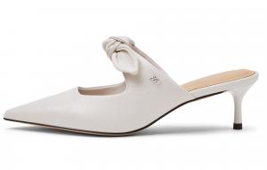 CHARLES&KEITH Женские тапочки с закрытым носком на композитной подошве 5,5 см белые, цвет White