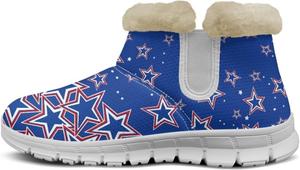 Сапоги Howilath с флагом, зимняя обувь для женщин 2024 года, удобные ботильоны с противоскользящей подошвой, Blue Stars