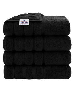 Набор из 4 банных полотенец Edison Luxury из 100% турецкого хлопка American Soft Linen, черный