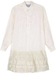 Prada льняное платье миди, нейтральный