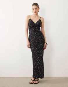 Платье-комбинация из сетки в горошек с кружевной отделкой ASOS DESIGN