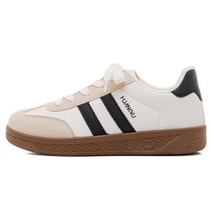 HUANQIU Женские повседневные низкие кроссовки Beige Black, устойчивые к истиранию, дышащие и легкие