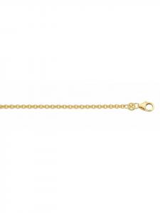 Adeliás Женское колье с якорем из серебра 925 пробы, диаметр 1,9 мм, с золотым покрытием